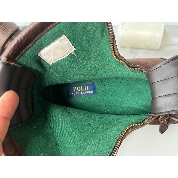 Polo Ralph Lauren Conquest Hi III Men's 9 D  Duck Boots Brown Leather 11571 - Picture 7 of 8